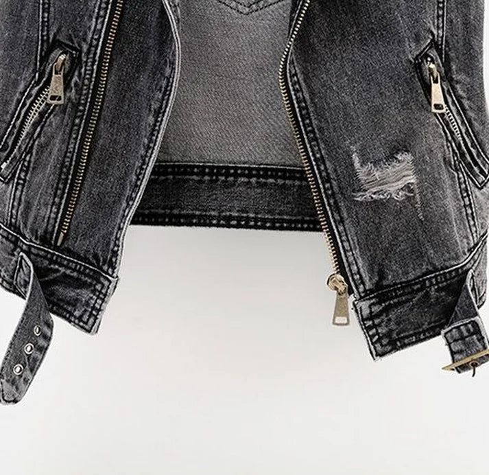 Femme | Veste sans manches en jean zippée à coupe droite